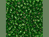 Czech Glass 6/0 Seed Beads Silver Lined Kelly Green 23 Gram Vial