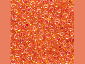 Czech Glass 6/0 Seed Beads Orange Lined 23 Gram Vial