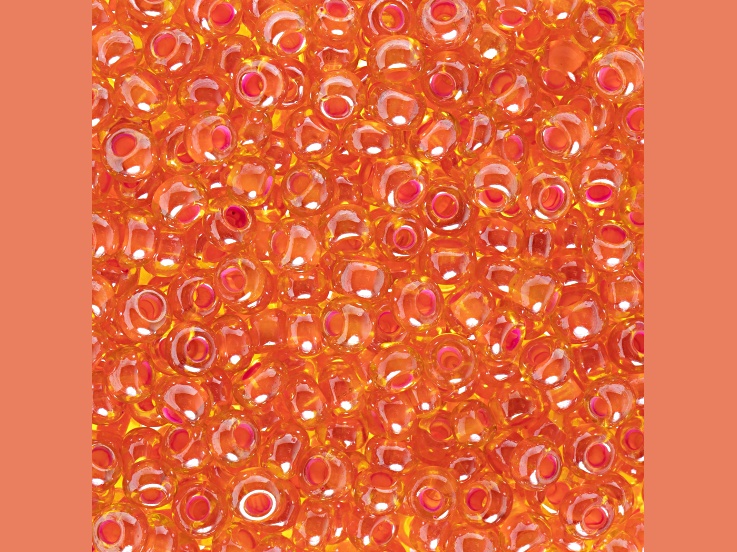 Czech Glass 6/0 Seed Beads Orange Lined 23 Gram Vial