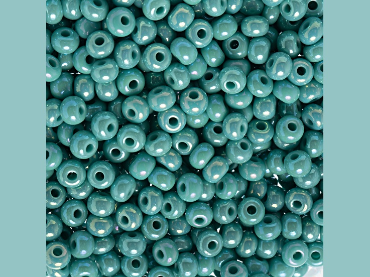 Czech Glass 6/0 Seed Beads Turquoise Color Luster 23 Gram Vial