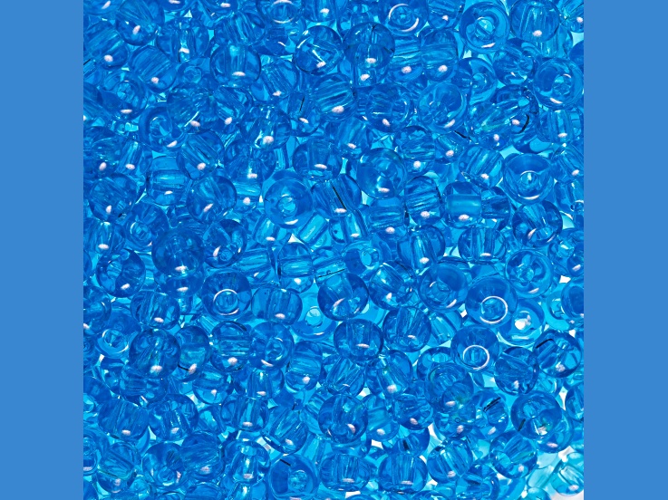 Czech Glass 6/0 Seed Beads Transparent Aqua Color Luster 23 Gram Vial
