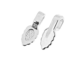 John Bead Must Have Findings 15mm Silver Tone Zinc Alloy Glue On Bails 5 Pieces