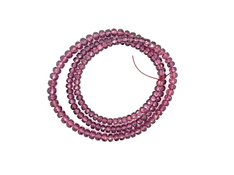 RHODOLITE FACETED BEADS 2.5 x 4 - 4 x 5 MM BEAD SHORT STRAND, APPROX 18 INCHES