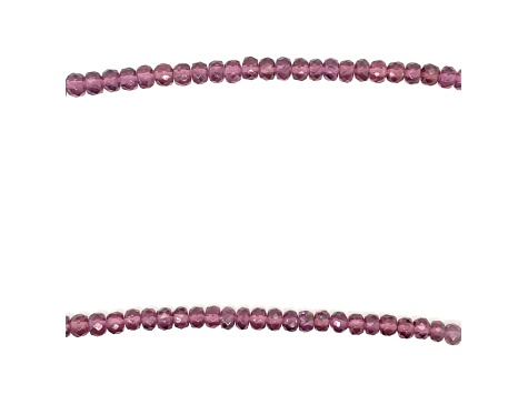 RHODOLITE FACETED BEADS 2.5 x 4 - 4 x 5 MM BEAD SHORT STRAND, APPROX 18 INCHES