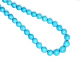 Natural Blue Turquoise 5mm - 7mm Smooth Rounds Bead Strand, 16" strand length