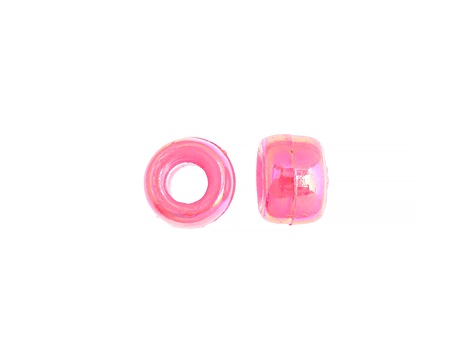 Plastic Pony Beads 9mm Pink Opaque