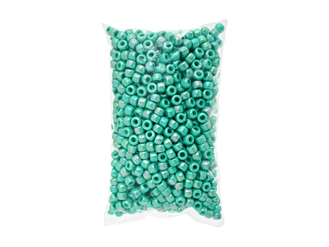 9mm Opaque Light Turquoise Color AB Plastic Pony Beads, 1000pcs