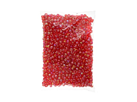 9mm Transparent Iris Raspberry Color Plastic Pony Beads, 1000pcs