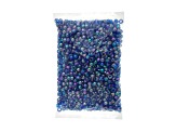 9mm Transparent Iris Dark Sapphire Color Plastic Pony Beads, 1000pcs