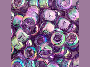 9mm Transparent Iris Light Amethyst Color Plastic Pony Beads, 1000pcs