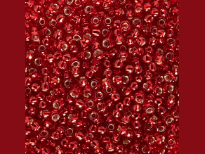 Czech Glass 8/0 Seed Beads Silver Lined Ruby Color 23 Gram Vial