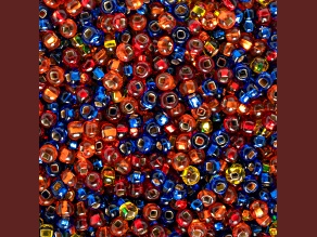 Czech Glass 8/0 Seed Beads Silver Lined Mixed 23 Gram Vial
