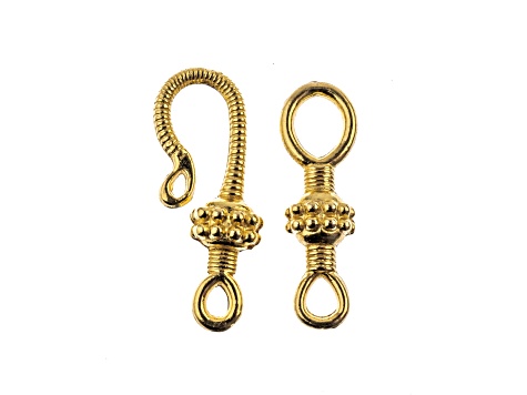 John Bead Must Have Findings 25mm Gold Tone Zinc Alloy Bali Style Hook Clasps 4 Pieces