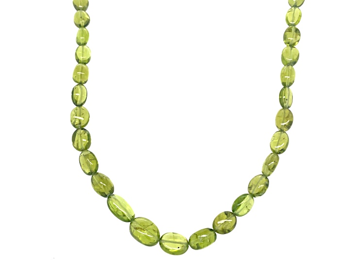 Arizona Peridot Tumbled 4.5 x 5.0 - 5.5 x 7.5mm Bead Strand, Approximately 16 Inches