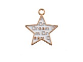 10-Piece Sweet & Petite White Dream Star Small Gold Tone Enamel Charms