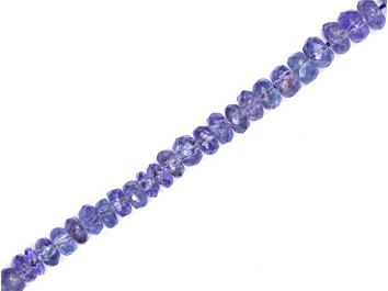 Picture of Blue Tanzanite 4mm - 5.5mm Hand Faceted Rondelles Bead Strand, 16" strand length