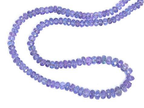 Blue Tanzanite 4mm - 5.5mm Hand Faceted Rondelles Bead Strand, 16" strand length