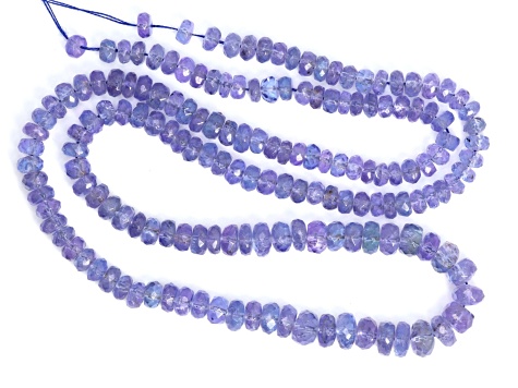 Blue Tanzanite 4mm - 5.5mm Hand Faceted Rondelles Bead Strand, 16" strand length