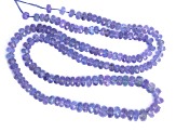 Blue Tanzanite 4mm - 5.5mm Hand Faceted Rondelles Bead Strand, 16" strand length