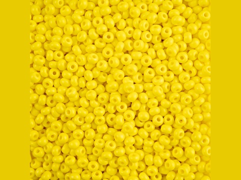 John Bead Czech Glass 6/0 Seed Beads Terra Intensive Matte Yellow 22 Grams