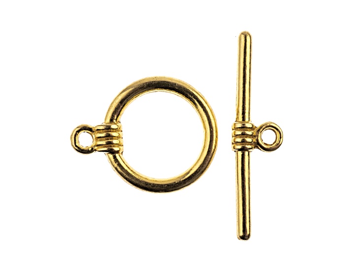 John Bead Must Have Findings 14mm Gold Tone Zinc Alloy Toggle Clasps 7 Pieces