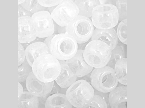 9mm Transparent Crystal Clear Plastic Pony Beads, 1000pcs - 13Y9TA
