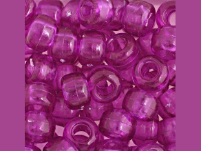 9mm Transparent Dark Amethyst Color Plastic Pony Beads, 1000pcs