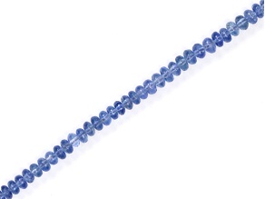 Unheated Cornflower Blue Sapphire 3.5mm - 5.5mm Smooth Rondelles Bead Strand, 16" strand