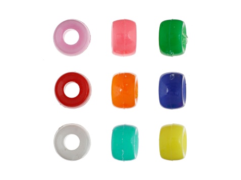 6mm Mini Plastic Assorted Opaque Pony Beads Bulk, 1000pcs