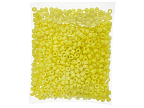 6mm Mini Plastic Opaque Yellow Pony Beads Bulk, 1000pcs