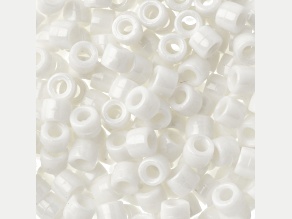 6mm Mini Plastic Opaque White Pony Beads Bulk, 1000pcs