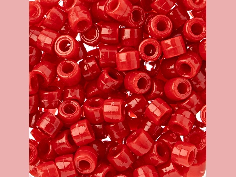 6mm Mini Plastic Opaque Red Pony Beads Bulk, 1000pcs
