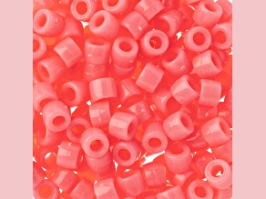 6mm Mini Plastic Opaque Pink Pony Beads Bulk, 1000pcs