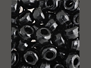 9mm Opaque Black Plastic Pony Beads, 1000pcs
