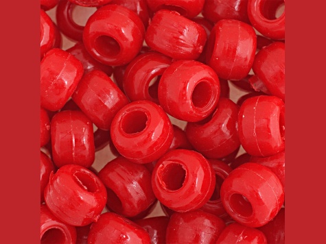 Vintage Rose Pink Opaque Plastic Pony Beads 6 x 9mm, 500 beads