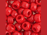 9mm Opaque Red Plastic Pony Beads, 1000pcs