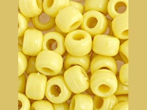 9mm Opaque Yellow Plastic Pony Beads, 1000pcs