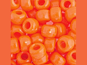 9mm Opaque Orange Plastic Pony Beads, 1000pcs
