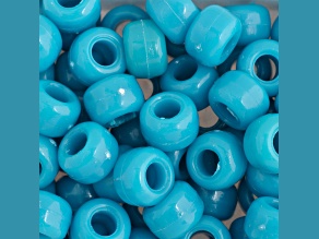 9mm Opaque Turquoise Color Plastic Pony Beads, 1000pcs