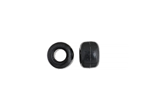 9mm Opaque Pearlescent Black Plastic Pony Beads, 1000pcs