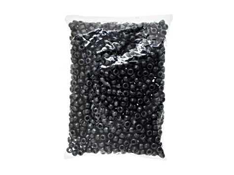 9mm Opaque Pearlescent Black Plastic Pony Beads, 1000pcs - 145VKP
