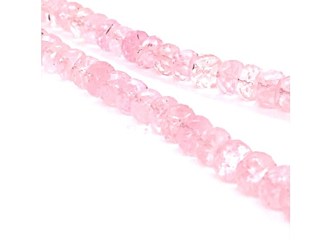 Morganite Faceted appx 2.5-8.5mm Rondelle Bead Strand appx 16"