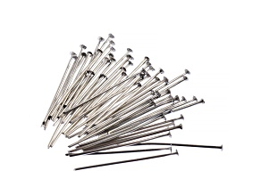 John Bead 20mm Silver Stainless Steel Head Pins 100 Pieces