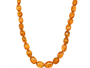 Spessartite Garnet Tumbled 5.5 x 7.0 - 7.5 x 10.5mm Bead Strand, Approximately 18 Inches