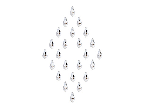 Preciosa 6.5x13mm Crystal Czech Glass Faceted Teardrop Pendants 24 Pieces