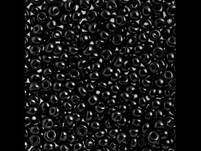 Czech Glass 2/0 Seed Beads Opaque Black 500 Grams