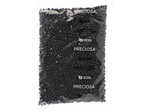 Czech Glass 2/0 Seed Beads Opaque Black 500 Grams