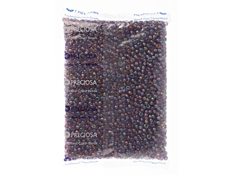 Czech Glass 2/0 Seed Beads Transparent Amethyst AB Color 500 Grams