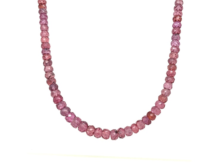 Masasi Color Shift Garnet 4-6mm Faceted Bead Strand Approximately 16" in Length with Silver Clasp.