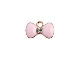 10-Piece Sweet & Petite Pink Bow Small Gold Tone Enamel Charms